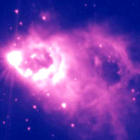 The Giant star, AFGL2591, seen through the Gemini North telescope, and imaged in the infrared.<font face=